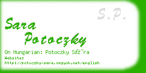 sara potoczky business card